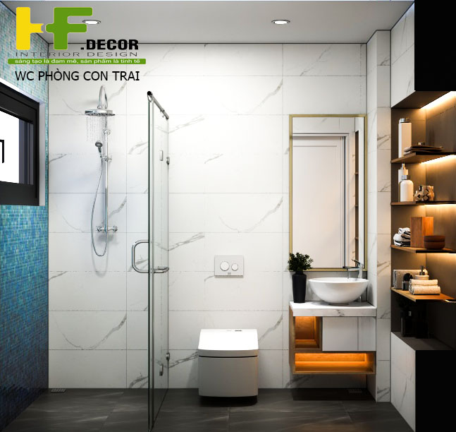 Nhà vệ sinh tại  HF Decor Quảng Ngãi đảm bảo đáp ứng được nhiều tiêu chí của khách hàng